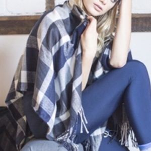 Plush apparel plaid scarf